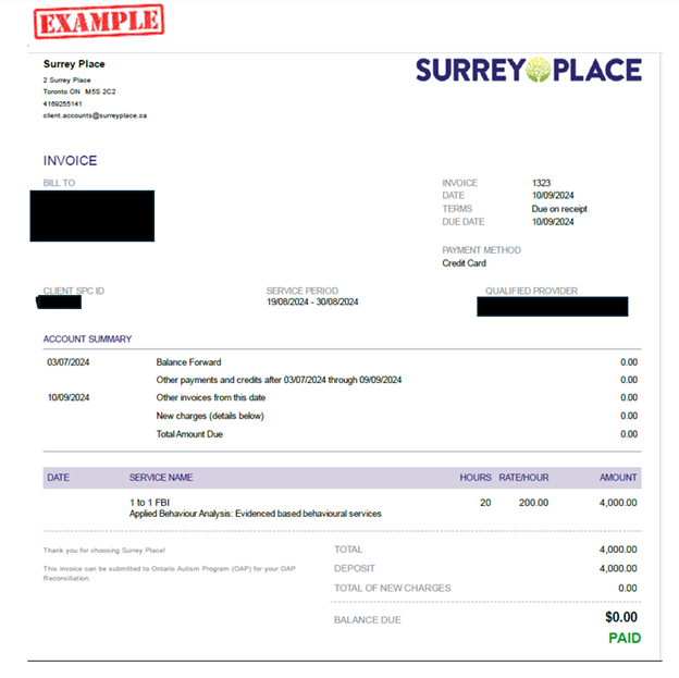 Sample invoice